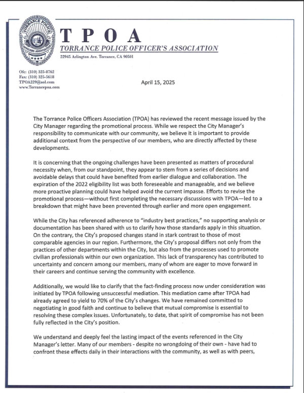 Response to City Manager